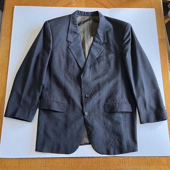 Vintage Dior Monsouir dark navy blue Blazer Suit Jacket size 53 wool - Picture 3 of 10
